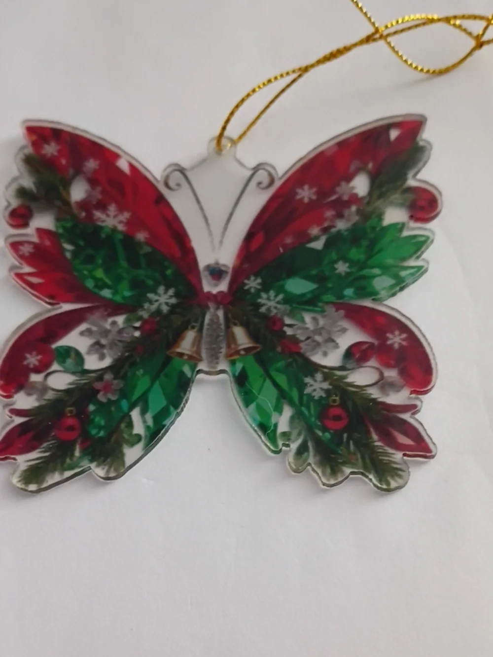 Preseason Sale Holiday Butterfly Ornament - Red & Green